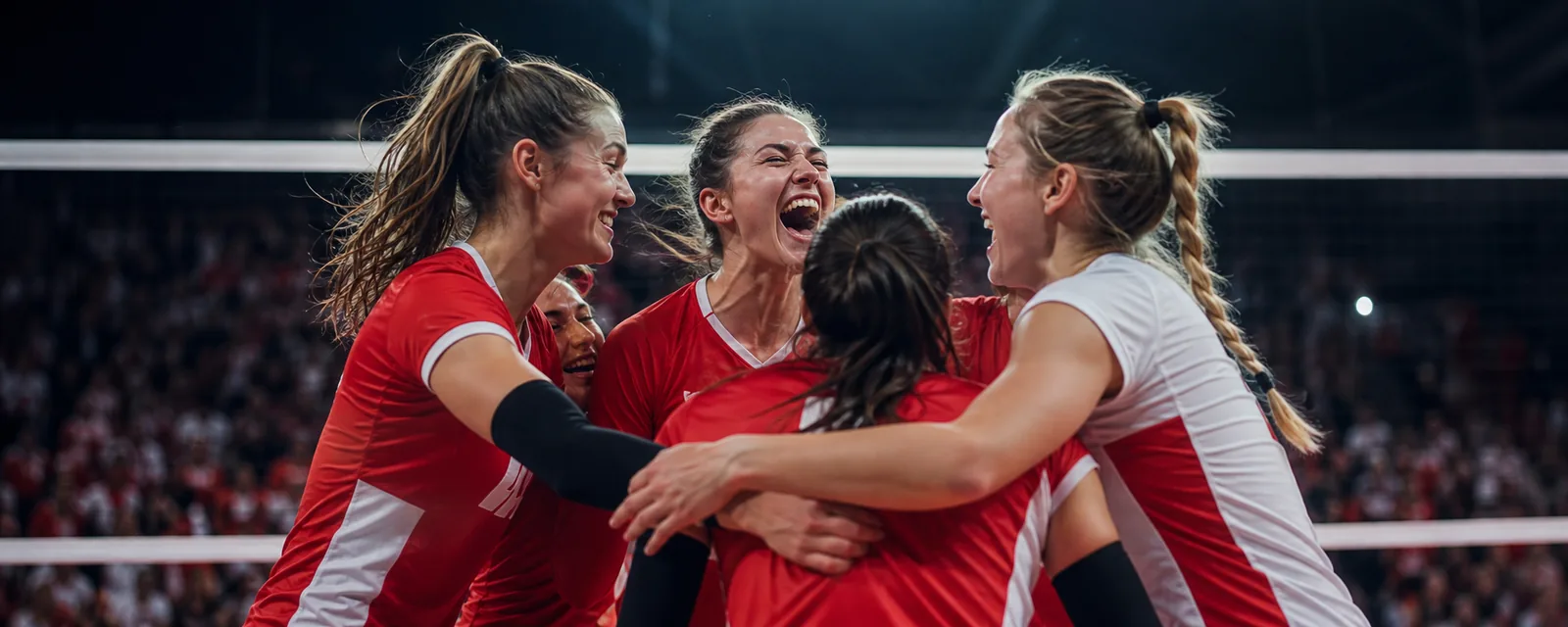 Erwachsene Volleyballspieler bei einem Wettkampf in der Schweiz